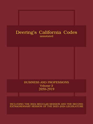 cover image of Deering's California Business and Professions Code
